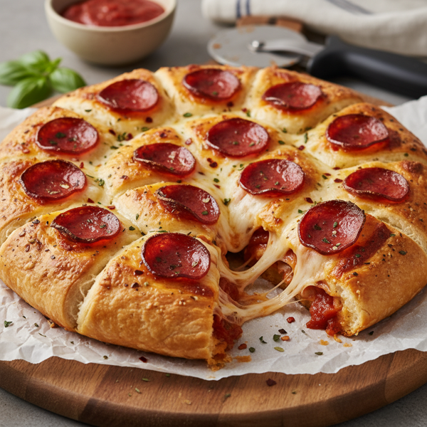 Cheesy Pepperoni Crescent Pizza Pie recipe