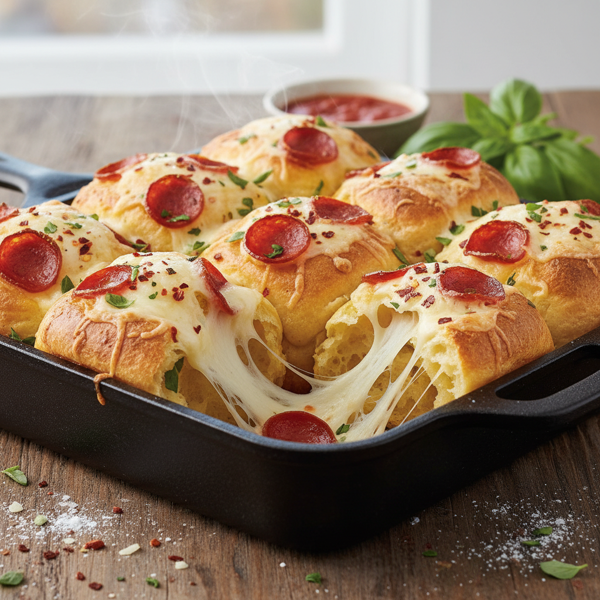 Cheesy Pepperoni Herb Popovers recipe