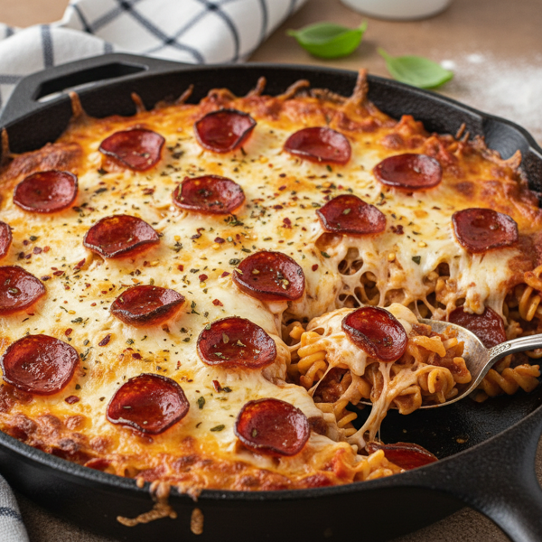 Cheesy Pepperoni Pizza Casserole recipe
