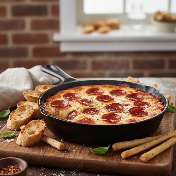 Cheesy Pepperoni Pizza Dip recipe