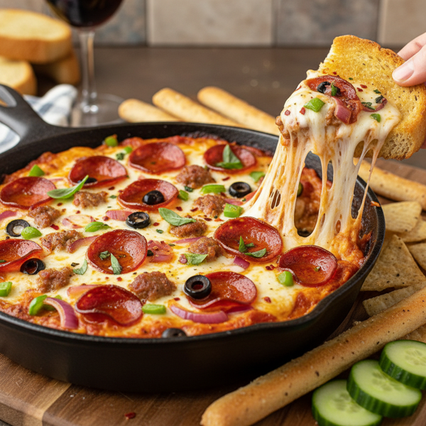 Cheesy Pepperoni Pizza Dip Delight recipe