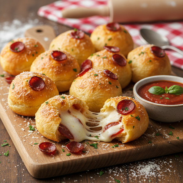 Cheesy Pepperoni Pizza Poppers recipe