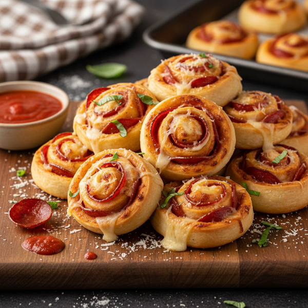 Cheesy Pepperoni Pizza Roll-Ups recipe