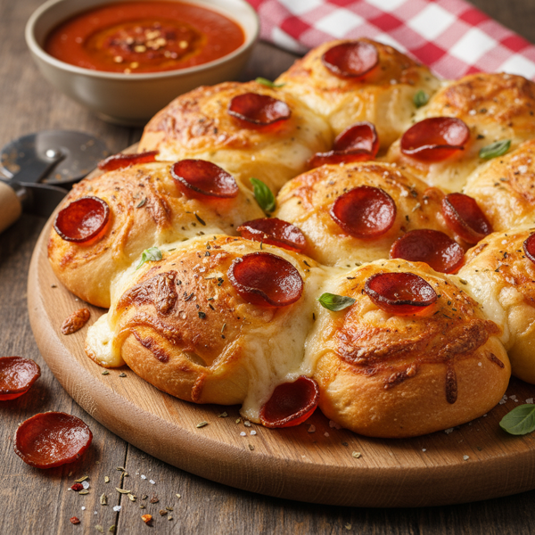 Cheesy Pepperoni Pizza Rolls recipe