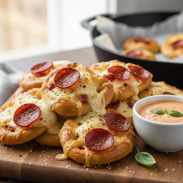 Cheesy Pepperoni Pretzel Bites recipe