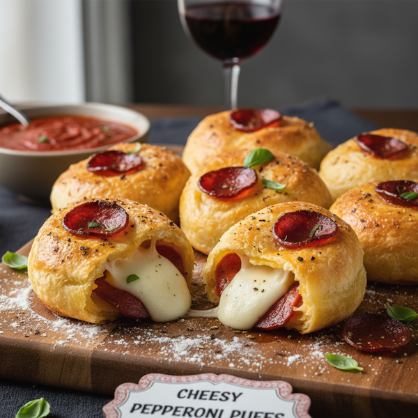 Cheesy Pepperoni Puffs recipe