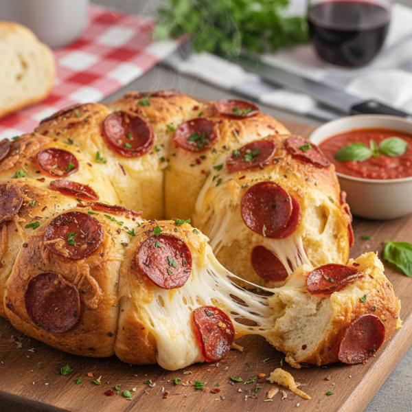 Cheesy Pepperoni Pull-Apart Bread recipe