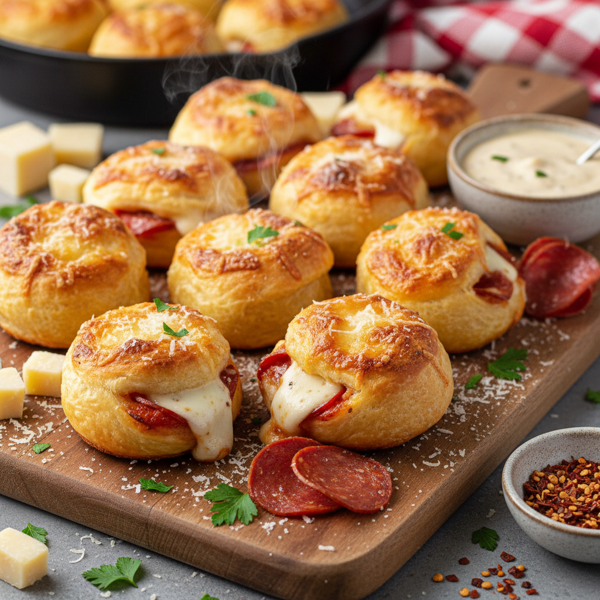 Cheesy Pepperoni Stuffed Crust Bites recipe