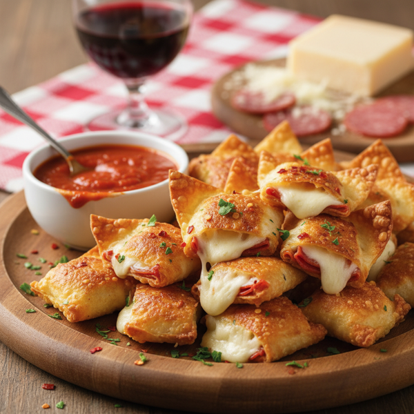 Cheesy Pepperoni Won Ton Bites recipe