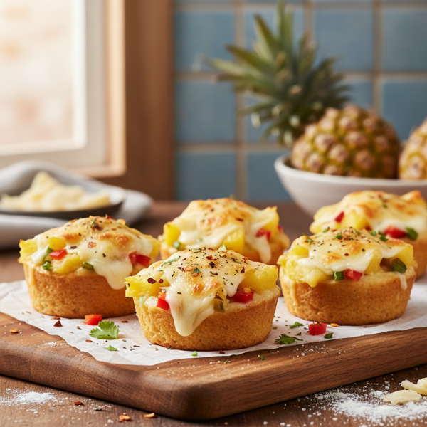 Cheesy Pineapple Delight Muffin Melts recipe