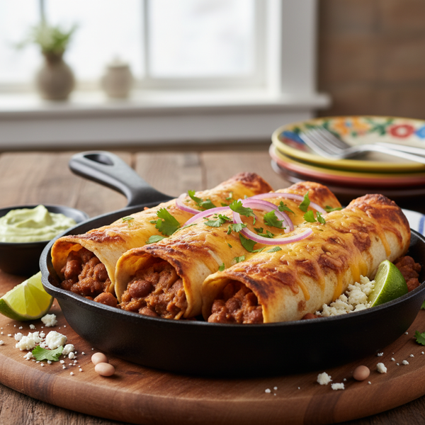Cheesy Pinto Bean Enchiladas recipe