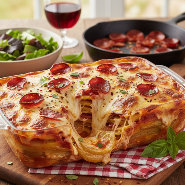 Cheesy Pizza-Style Scalloped Potatoes recipe