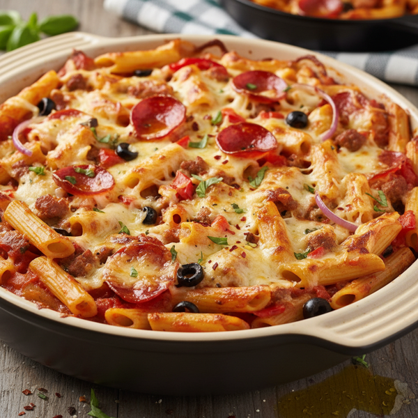 Cheesy Pizza Pasta Bake recipe