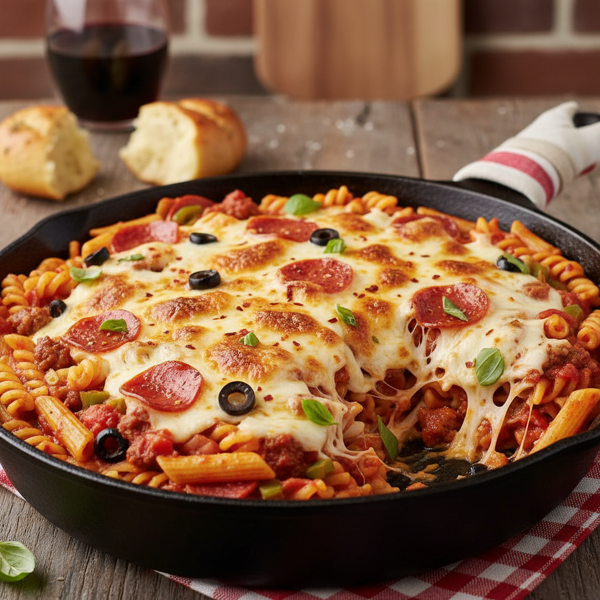Cheesy Pizza Pasta Skillet recipe