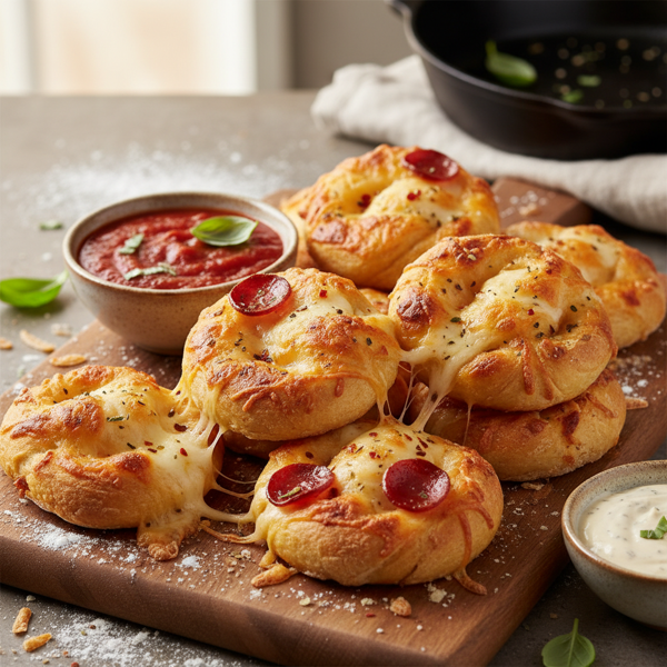 Cheesy Pizza Pretzel Bites recipe