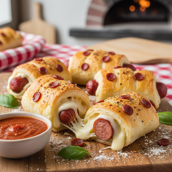 Cheesy Pizza Puff Dogs recipe