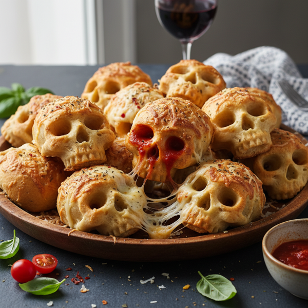 Cheesy Pizza Skull Bites recipe