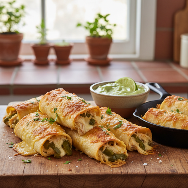 Cheesy Poblano Chicken Rolls recipe