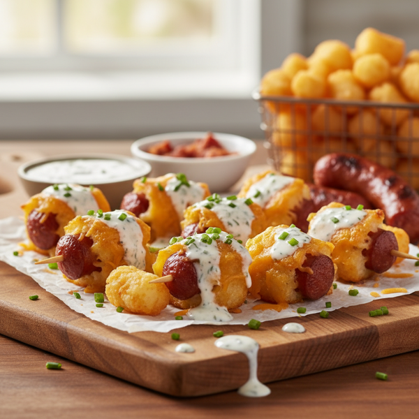 Cheesy Ranch Tater Tot Sausage Bites recipe
