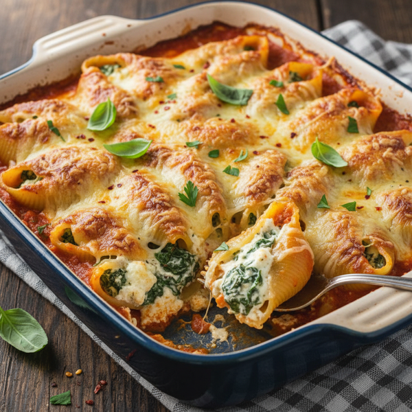 Cheesy Ricotta Stuffed Pasta Shells recipe