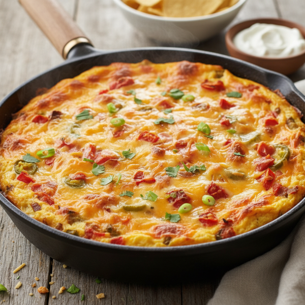 Cheesy Salsa Omelet Bake recipe
