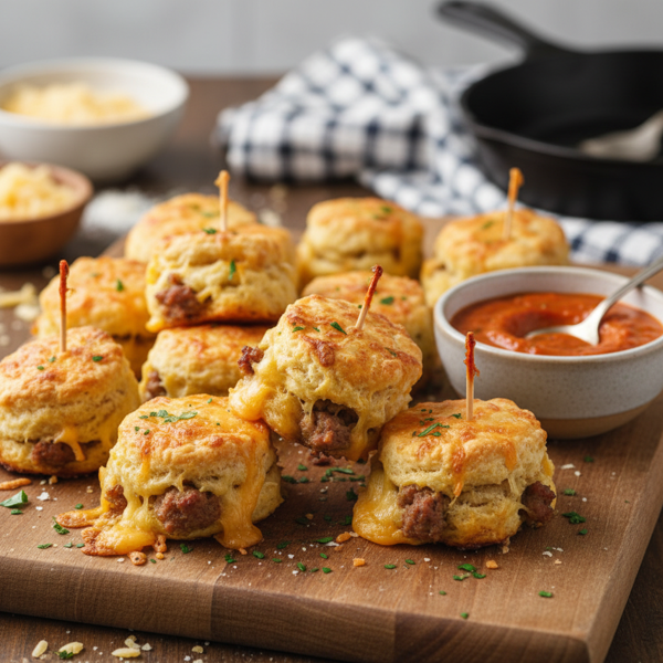 Cheesy Sausage Biscuit Bites recipe