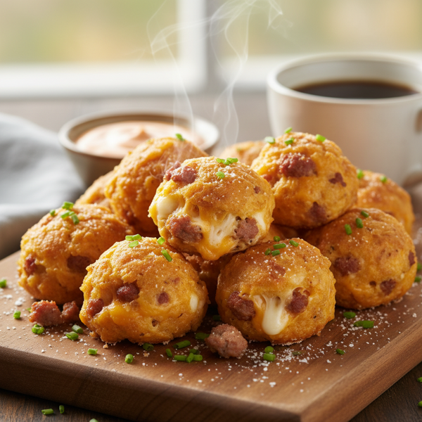 Cheesy Sausage Breakfast Ball Bites recipe