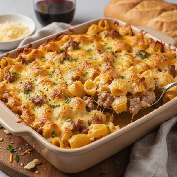 Cheesy Sausage Cavatelli Bake recipe