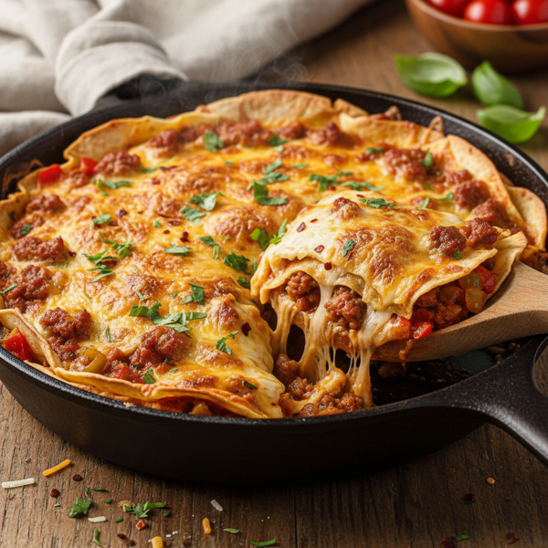 Cheesy Sausage Tortilla Bake recipe