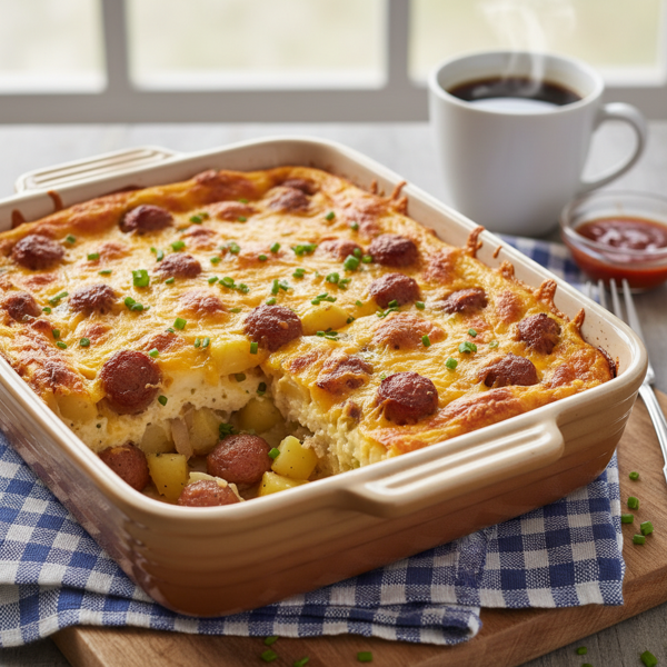 Cheesy Sausage & Potato Breakfast Bake recipe