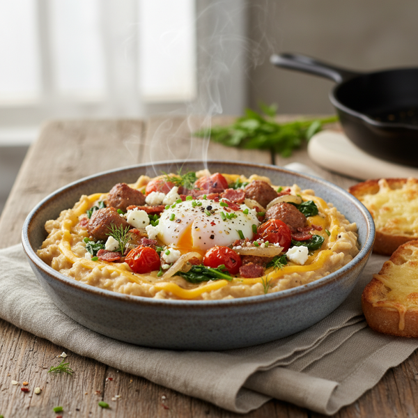 Cheesy Savory Oats Delight recipe