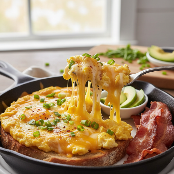 Cheesy Scrambled Eggs Delight recipe