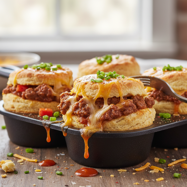 Cheesy Sloppy Joe Biscuit Cups recipe