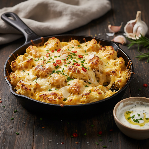 Cheesy Smashed Cauliflower Delight recipe