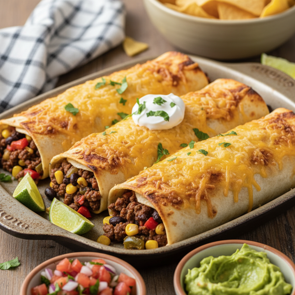 Cheesy Southwest Baked Burritos recipe