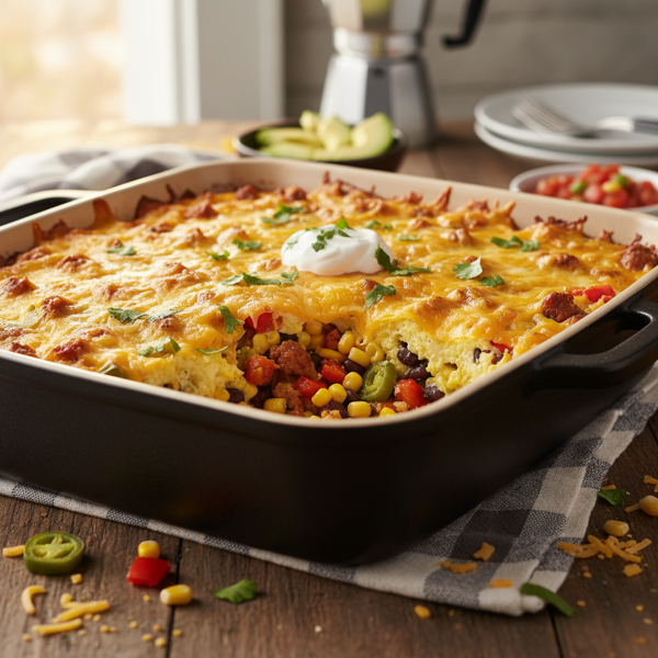 Cheesy Southwestern Breakfast Casserole recipe