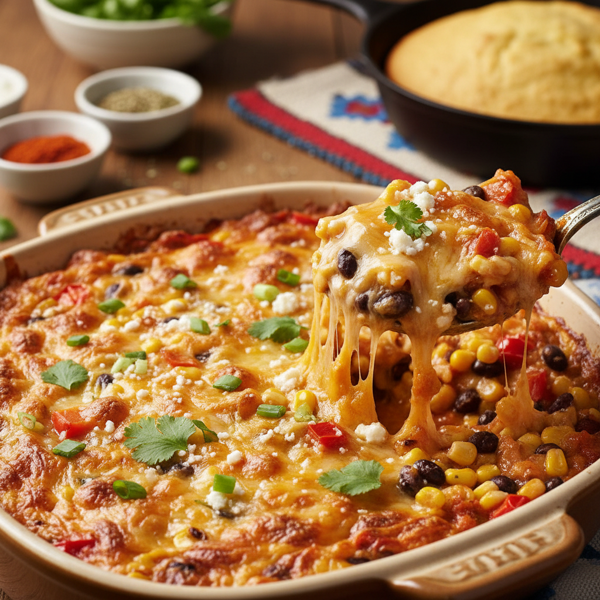 Cheesy Southwestern Hominy Bake recipe
