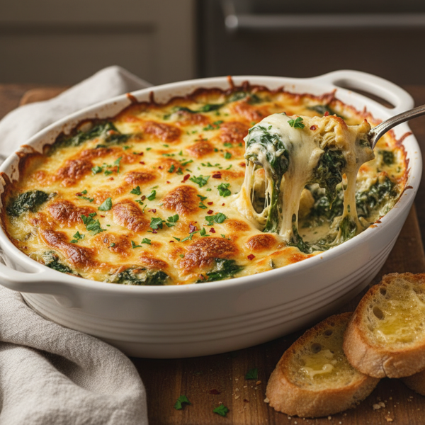 Cheesy Spinach-Artichoke Bake recipe