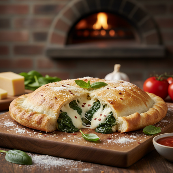 Cheesy Spinach Calzone Delight recipe