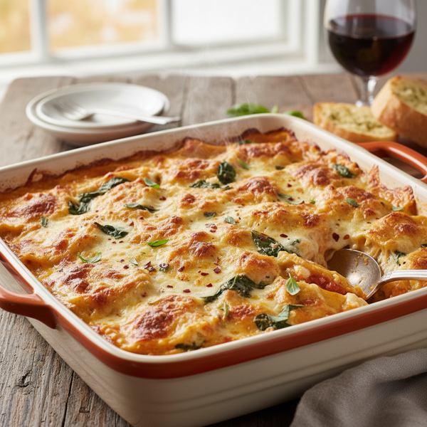 Cheesy Spinach Ravioli Bake recipe