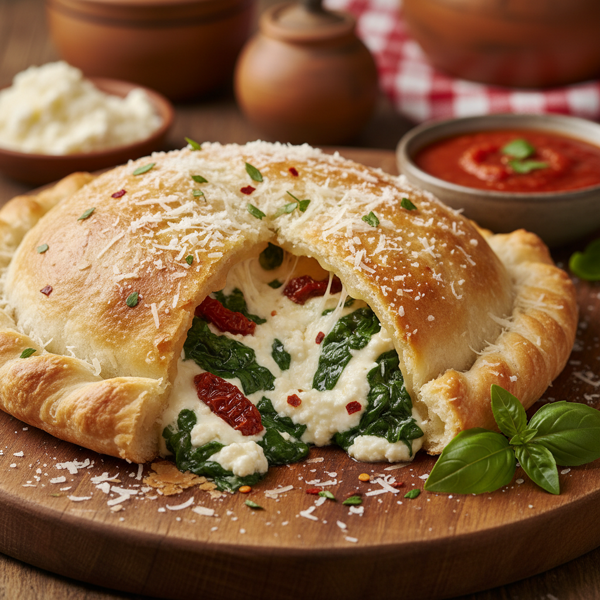 Cheesy Spinach Ricotta Calzone Delight recipe