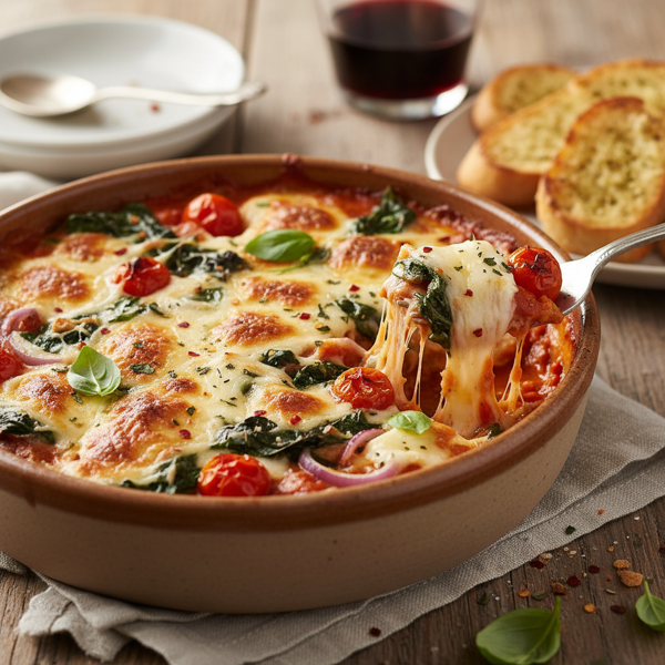 Cheesy Spinach & Tomato Delight recipe