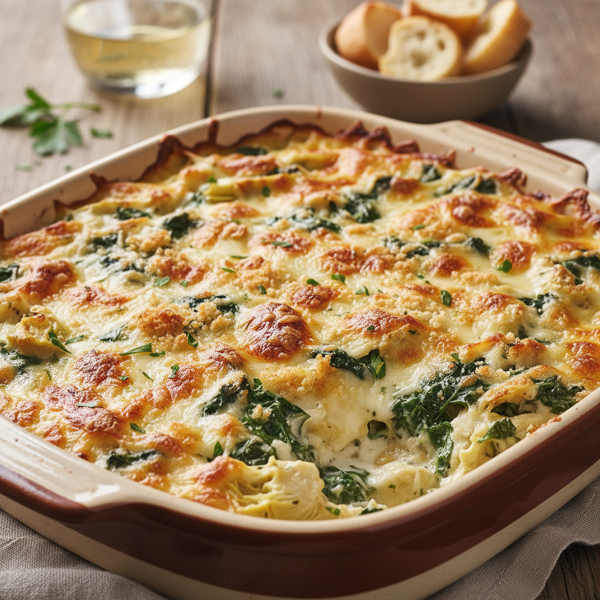 Cheesy Spinach and Artichoke Bake recipe