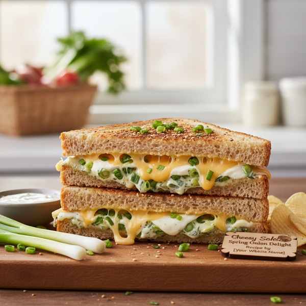 Cheesy Spring Onion Delight Sandwich recipe