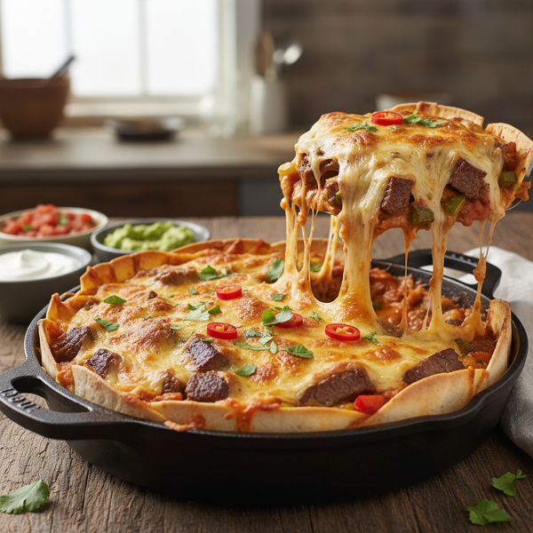 Cheesy Steak Burrito Bake recipe