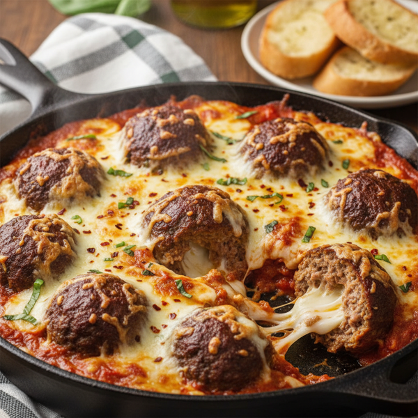 Cheesy Stuffed Meatballs Casserole recipe