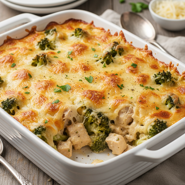 Cheesy Swiss Chicken & Broccoli Bake recipe