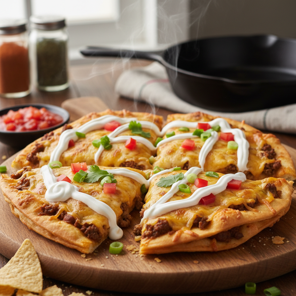 Cheesy Taco Bell Style Mexican Pizza recipe