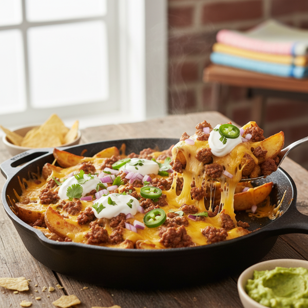 Cheesy Taco Potato Delight Skillet recipe