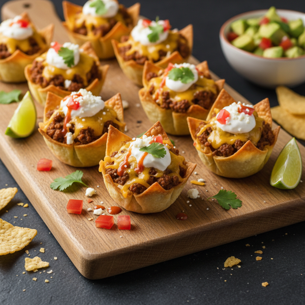 Cheesy Taco Wonton Bites recipe